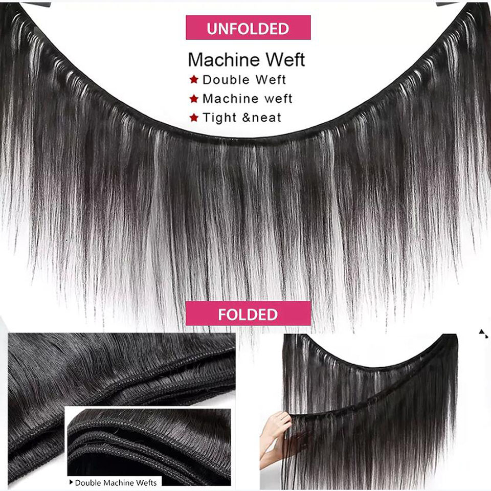 Tissage cabelo humano liso 100% cabelo humano para mulheres pacotes 30 32 polegadas cabelo virgem brasileiro remy tecer extensões de cabelo humano