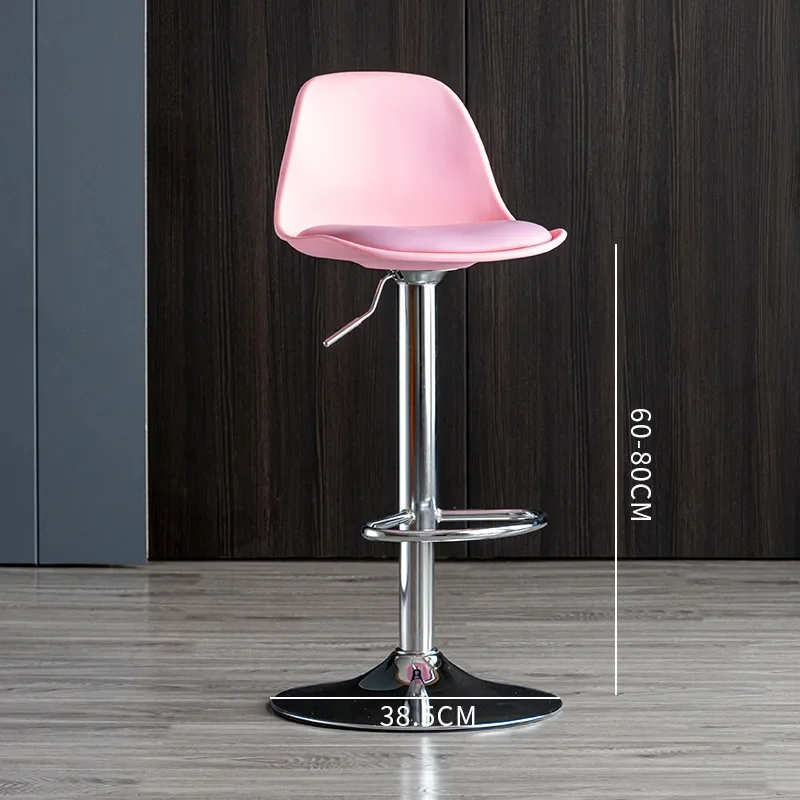 Silla de Bar para el hogar, taburete alto moderno y Simple, escritorio frontal, silla de cajero, respaldo de hierro, taburetes altos de Bar