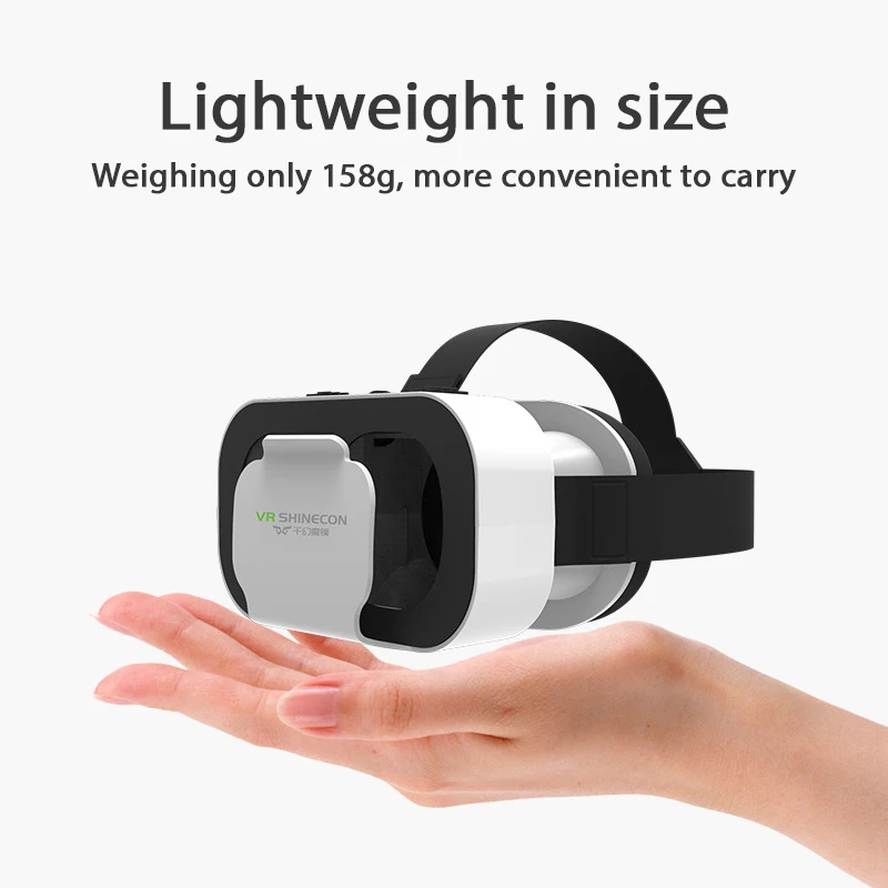 Shinecon vr óculos 3d fone de ouvido dispositivo realidade virtual capacete óculos lentes smartphone móvel telefone inteligente celular realidade viar vr