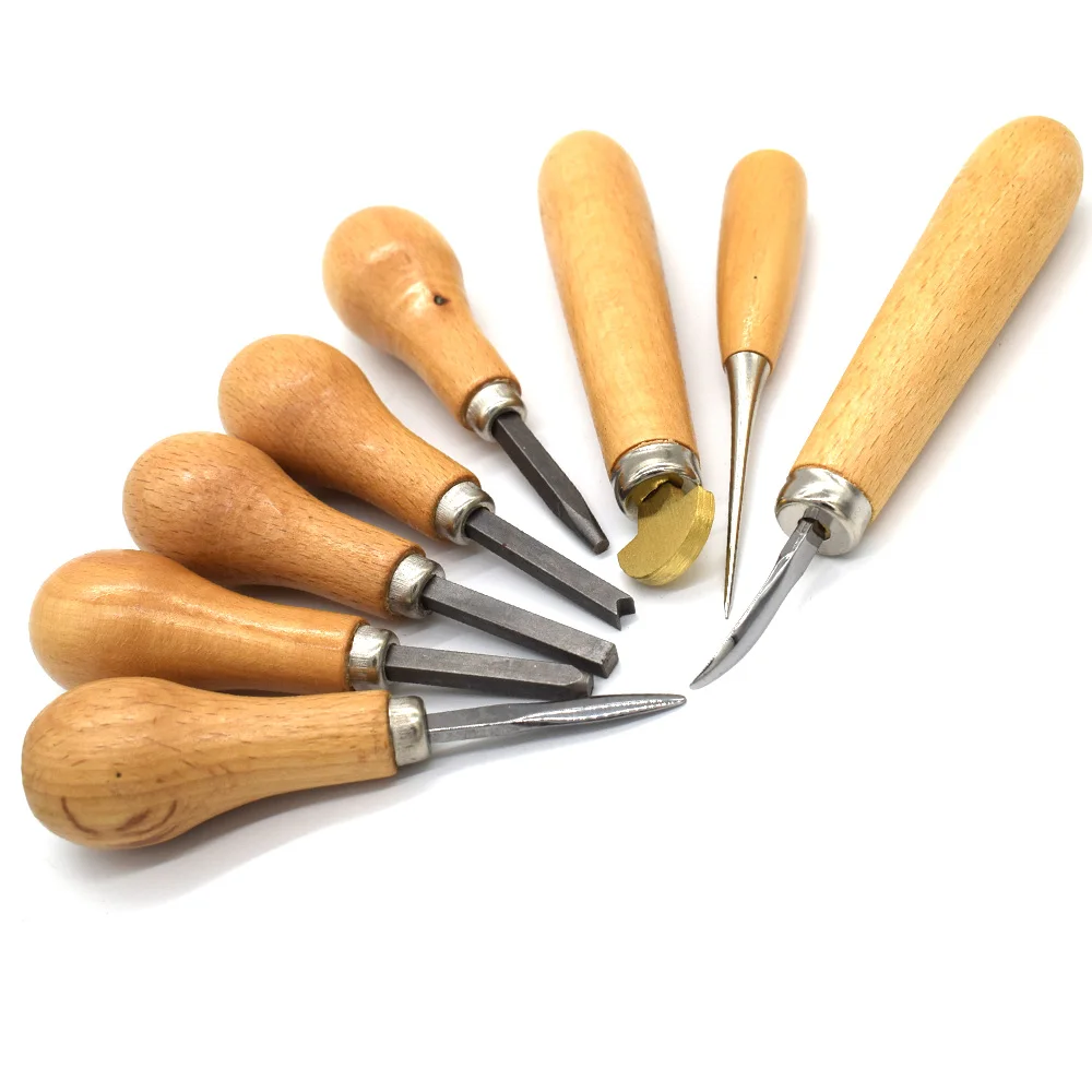 Jewelry Diamond Bezel Set Gemstone Setting Tool Pusher Hand DIY Tool with Wooden Handle