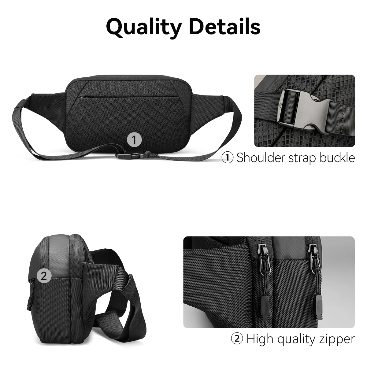 MARK RYDEN Mini Shoulder Bag for Men with Multiple Pockets Fits 7.9in Ipad