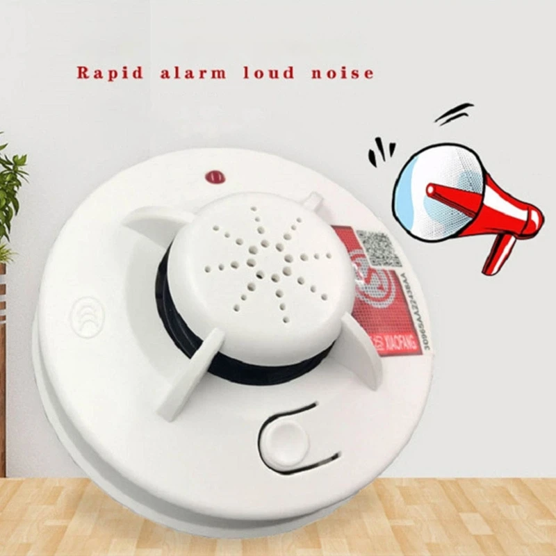 Detector de fumo a pilhas com luz e som, alarme de incêndio, alarmes de aviso seguros, a instalação fácil, 9V
