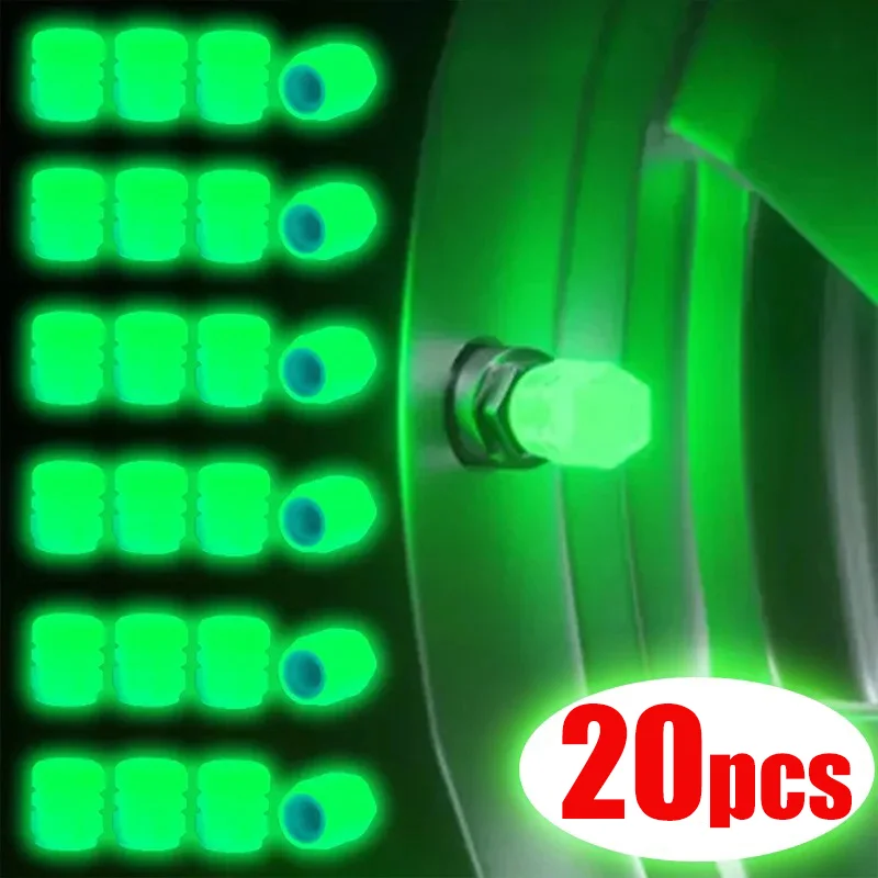 Rodas luminosas pneu Air Cap Cover, Noite fluorescente incandescente pneu válvula tampas, Auto roda válvula tronco para carro, SUV, Motocicletas, Caminhão