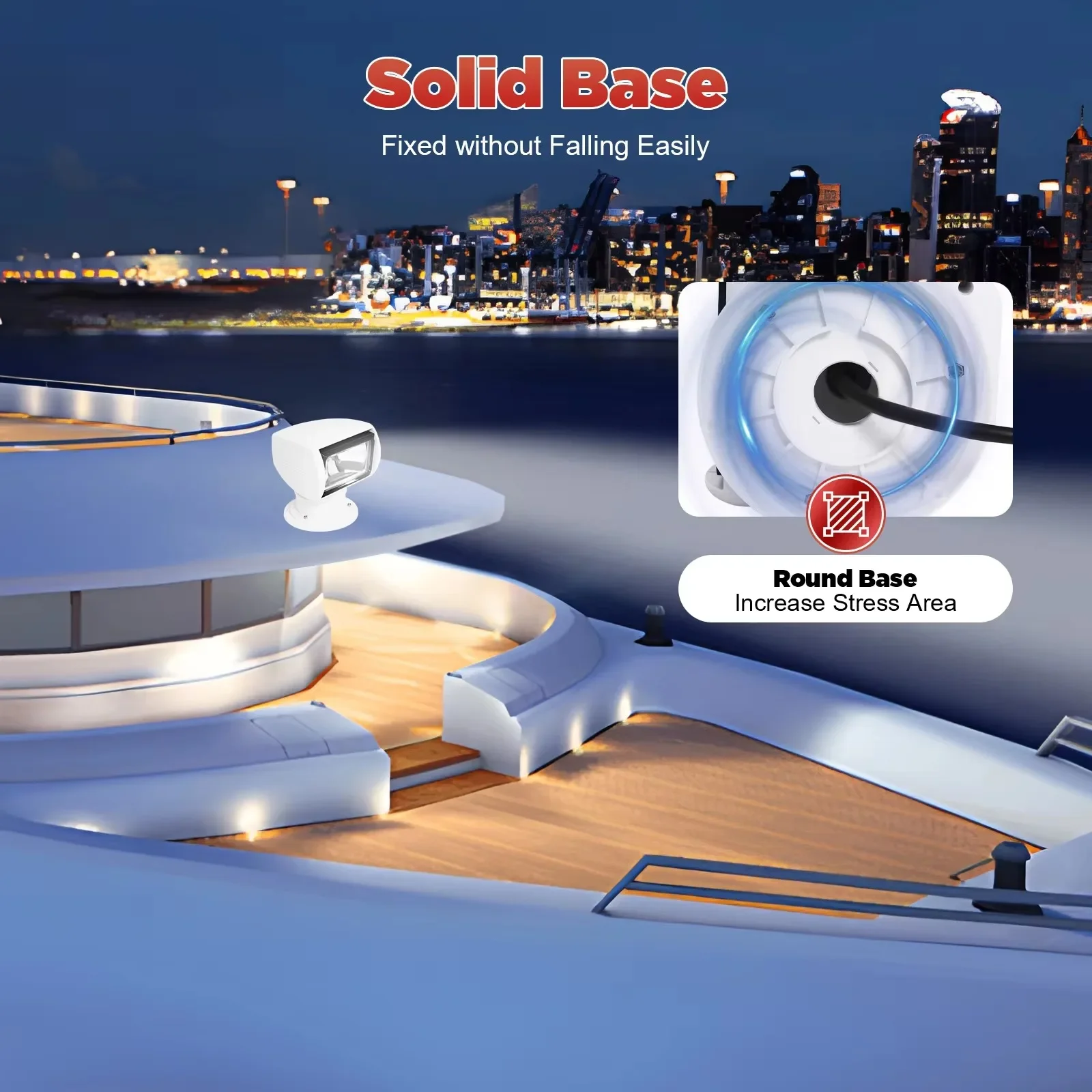 Scheinwerfer Marine Spot Licht Boot Suchscheinwerfer Fernbedienung 12V 100W Wasserdicht 360 °   Drehen Sie die Beleuchtung für Boot, LKW, Auto, Weiß