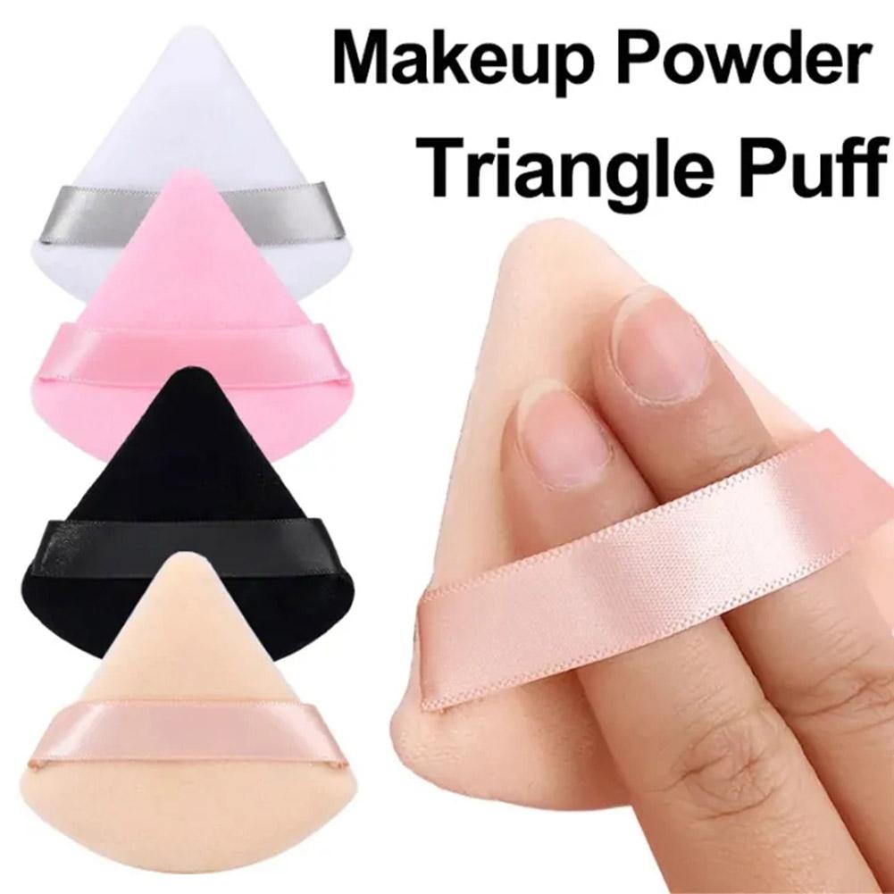 Triangle Velvet Powder Puff Pizza Flours Mini Face sponge Makeup Lightweight Cosmetics Makeup Tool Washable M4L1