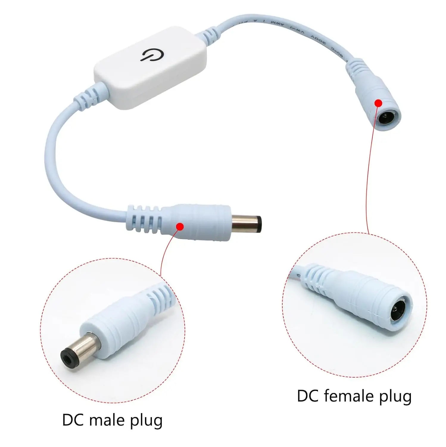 Interruttore di striscia LED Sensore tattile Controller 30 cm DC Femmina Maschio Interruttore LED Connettore 5.5*2.1MM Per 12 V 24 V 5050 3528 HA CONDOTTO LA luce di nastro