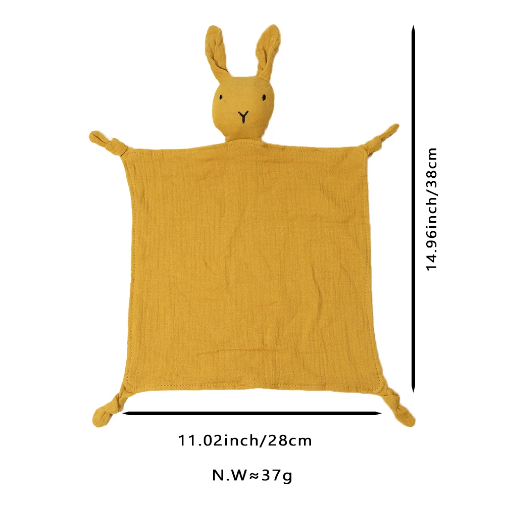 Serviette Confortable en Mousseline pour Bébé, Couverture Douce en Coton, Poupée de Sommeil pour Nouveau-Né, Jouet de Sommeil pour Enfants, Serviette Apaisante, Bavoirs