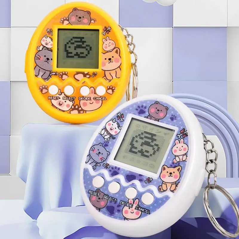 แบบพกพาRetro Tamagotchiสัตว์เลี้ยงอิเล็กทรอนิกส์ของเล่นพวงกุญแจเกมเด็กของขวัญการศึกษาตลก 90S Nostalgic Virtual Cyber Pet