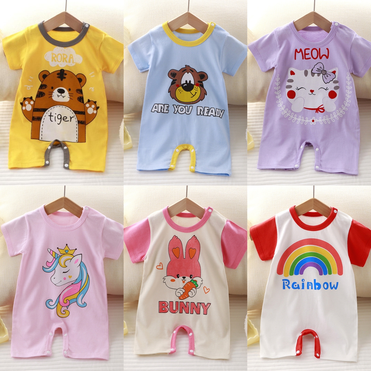2025 New children clothing Newborn Cotton Thin Clothes Summer Treasure Baby Short-sleeved Romper Boys Girls Jumpsuit Rompers