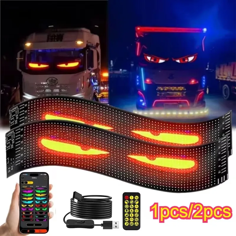 LED Matrix Pixel Panel, Scrolling Bright Advertising LED Signs, Flexible USB 5V LED Car Sign Bluetooth App Control