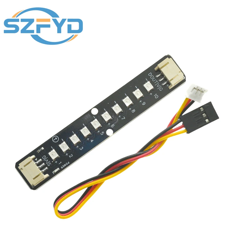 Tira de luces LED RGB de 10 bits, WS2812B programable, 5V, cambio de Color, tira de luces colorida para Kit Arduino ESP32, 1 Uds.