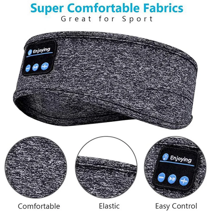 Auriculares inalámbricos con Bluetooth, banda para dormir, auriculares para música, suaves, elásticos, cómodos, diadema deportiva, auriculares para música