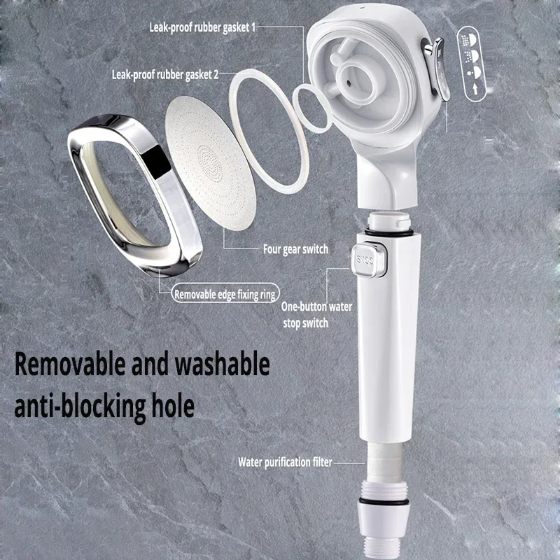 XIAOMI MIJIA Hochdruck-Duschkopf mit 3 Modi, wassersparende Duschköpfe, verstellbares Wassermassagegerät, Badezimmerzubehör