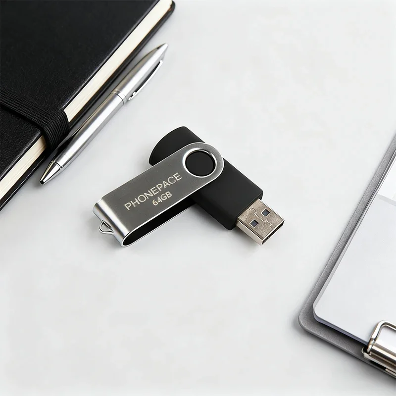 PHONEPACE Rotatable USB Flash Drive High-Speed USB 2.0 Interface Aluminum Alloy Material Durable Long-lasting Wide Compatibility