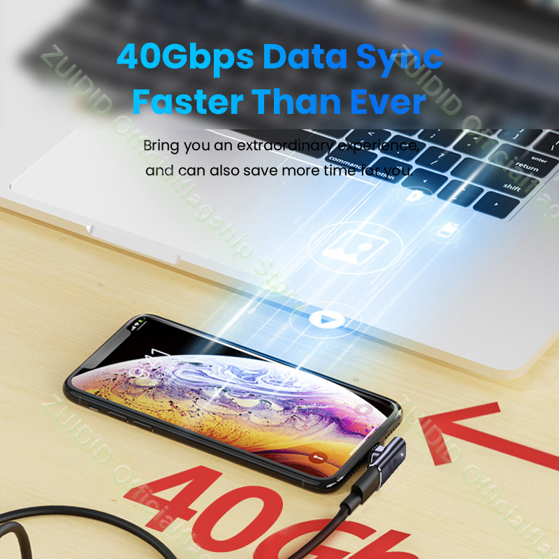 USB4.0 Thunderbolt3 Từ Adapter USB C Sang Type C 40Gbps 100W Sạc Nhanh Nam Châm Đổi 8K @ 60Hz USB Type C