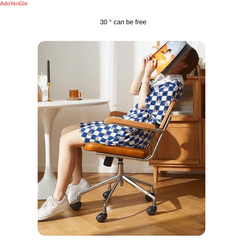 Log Ancient Rattan Woven Computer armchair Home Office Nordic Retro Lifting Rotating Universal Wheel Room Casual Game Chair