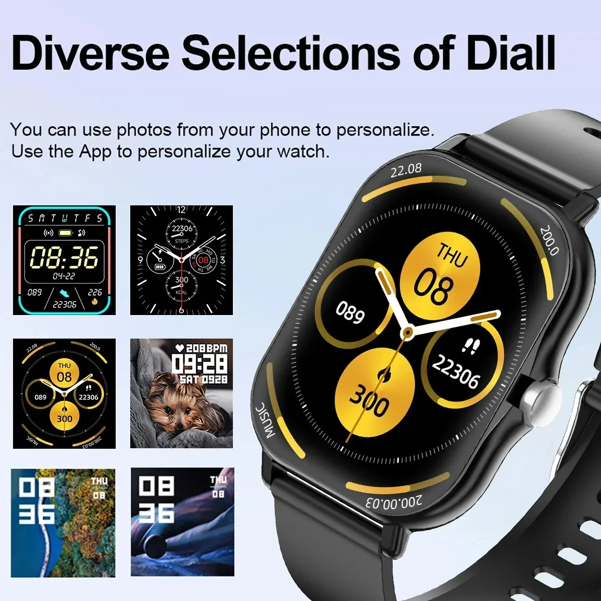 2025 novo relógio inteligente android telefone 2.01 "tela colorida toque completo mostrador personalizado bluetooth chamada sem fio smartwatch presente das mulheres dos homens