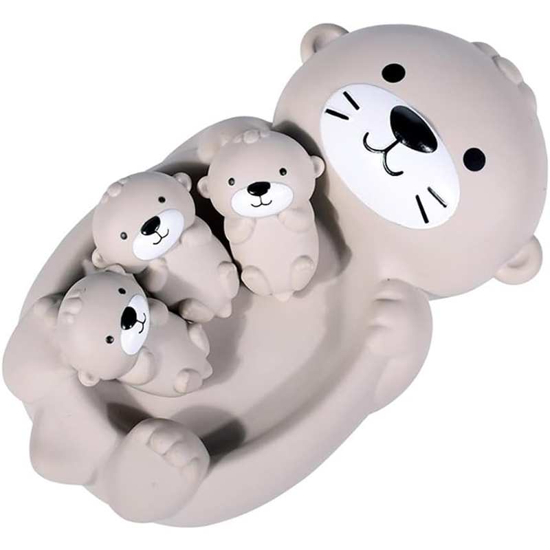 Juguete de baño para niños, conjunto familiar de nutria, juguete de bañera flotante cognitivo de tráfico, juguetes de baño para bebé, juegos para baño de bebé, regalos de cumpleaños para niño