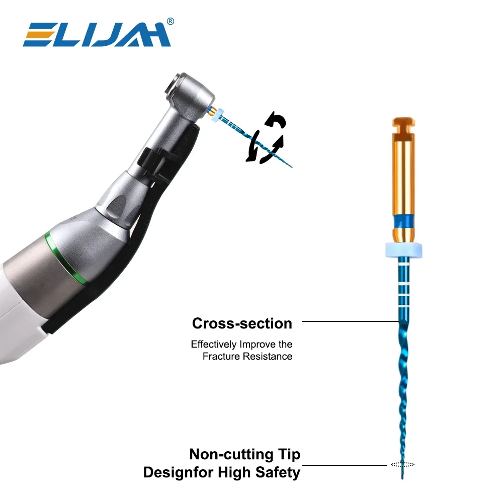 ELIJAH 6 Stuks Tandheelkundige NITI Blauw Roterende Warmte Geactiveerde Endodontische Bestanden 25mm Sx-F3 Wortelkanaalbehandeling Bestanden Motor Gebruik Tandheelkunde instrumenten