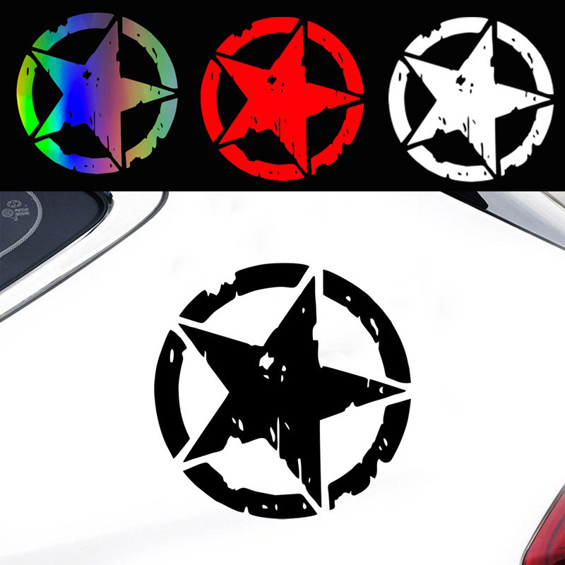 12*12 см пятиконечные звезды автомобильные наклейки светоотражающие автомобильные украшения для мотоциклетных шлемов крышка топливного бака багажник бампер 1 шт.