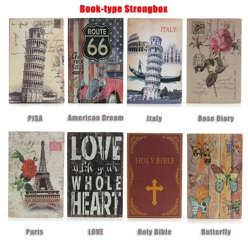 Money Book ตู้นิรภัยสนุกจําลองกุญแจล็อคกล่องหนังสือโลหะเหล็กเงินสด Secure Secret Piggy Bank กล่องเก็บ