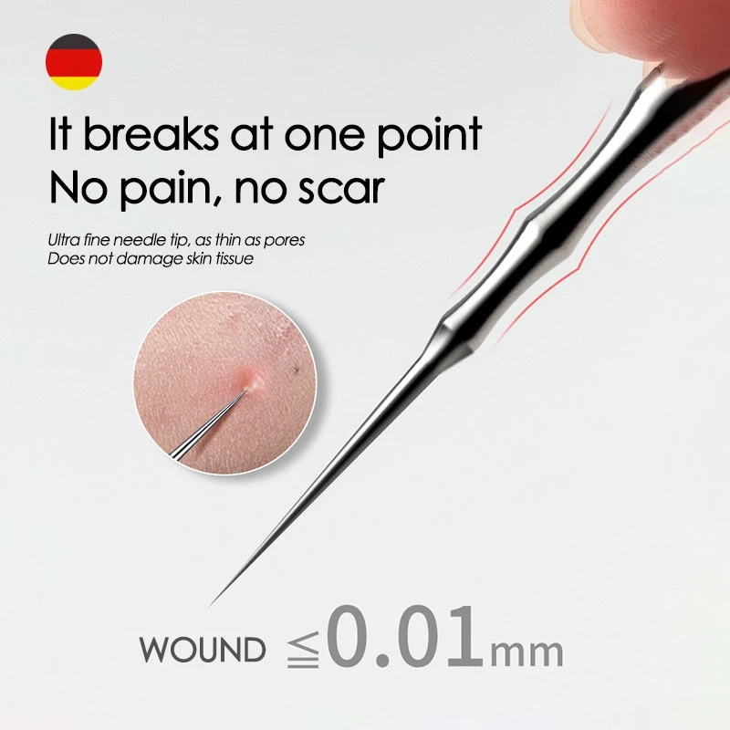 Agujas de eliminación de espinillas y acné, pinzas de Clip de espinillas, artefacto de belleza, Extractor de imperfecciones, herramienta de aguja alemana, nuevo