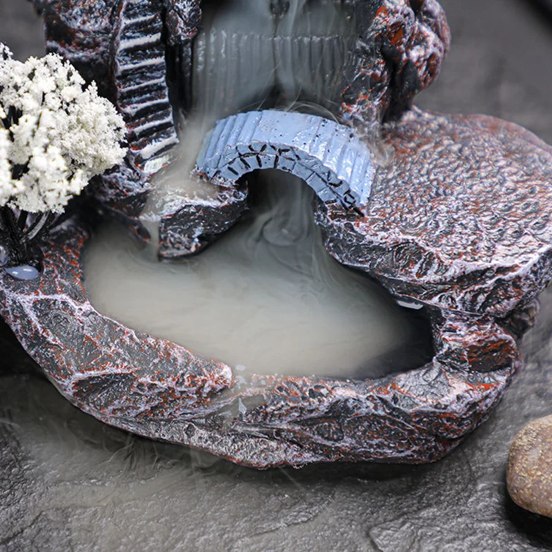 Backflow ผู้ถือธูปน้ําตกธูป Burner ตกแต่งบ้านน้ํามันหอมระเหยเครื่องประดับธูปหอมพร้อม Backflow ธูปหอม