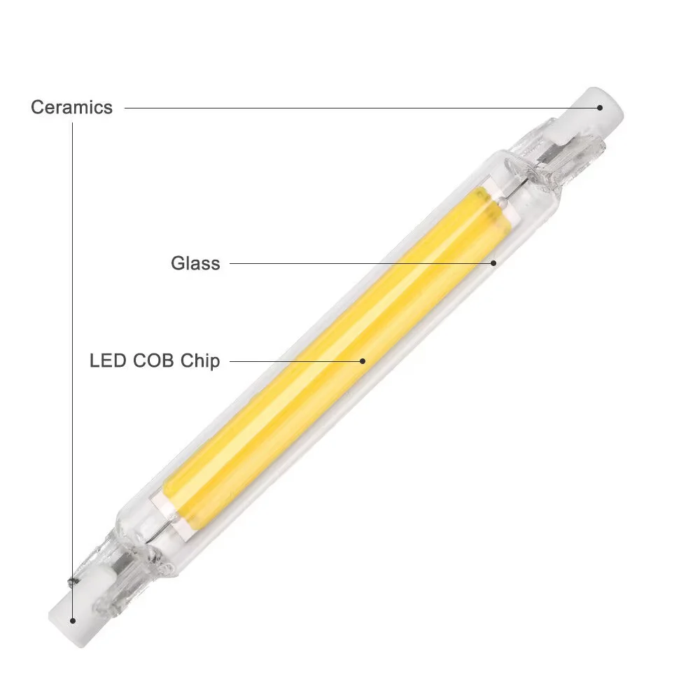 1-10ชิ้น R7S หรี่แสงได้หลอดแก้ว LED 78มม. 118มม. 7W 15W 28W หลอดไฟ LED J78 J118 110V 220V โคมไฟ LED อุ่น/เย็น/เป็นกลาง จัดส่งที่รวดเร็ว 4-6 วันมาถึงจัดส่งฟรี