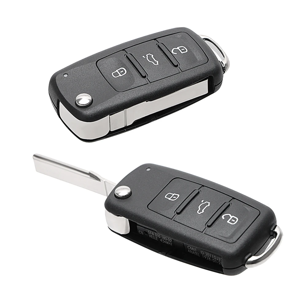 3 botões remoto flip em branco cobre chaves do carro para vw escudo chave do carro para volkswagen golf jetta polo beetle caddy eos scirocco touran