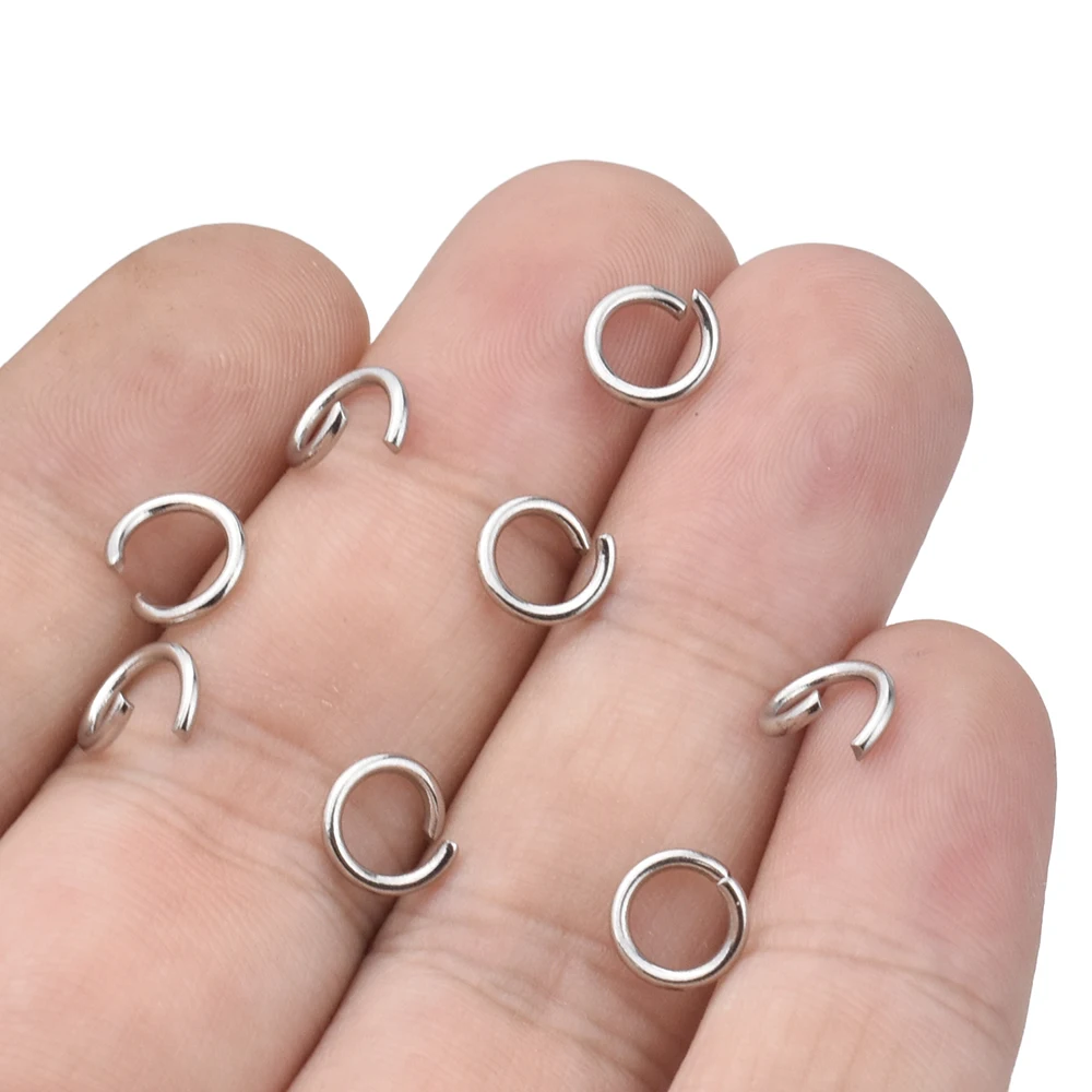 200 Cái/lốc/3/4/5/6/7/8/10 Mm Thép Không Gỉ Tự Làm Trang Sức những Phát Hiện Mở Đĩa Đơn Vòng Nhảy Vòng & Tách Vòng Trang Sức Làm