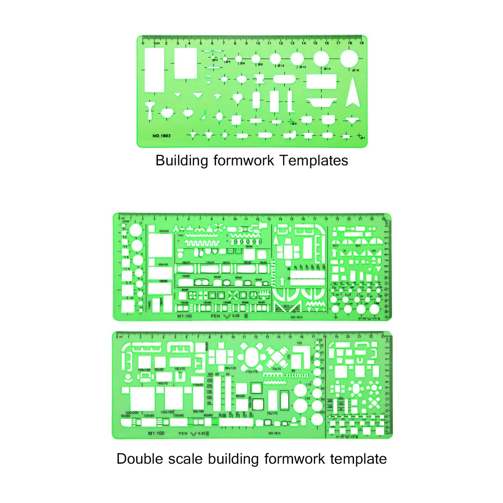 6 Pcs Architect Rulers Multi Purpose Drawing Template Geometric Mold Drawing Tool for Building Formwork Drawings Templates