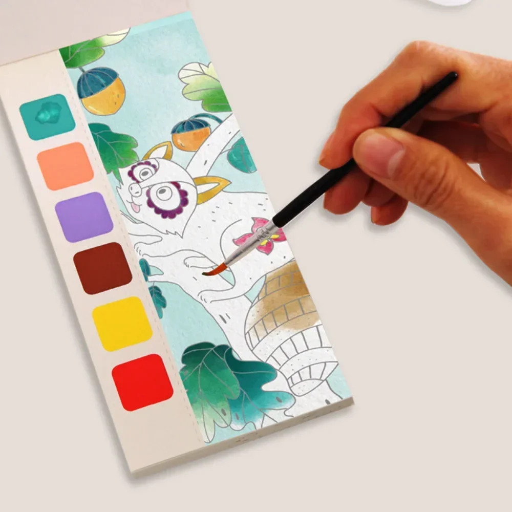20 시트 휴대용 어린이 수채화 그림 책 물로 페인트 어린이 구 아슈 낙서 그림 색칠 그리기 장난감 선물