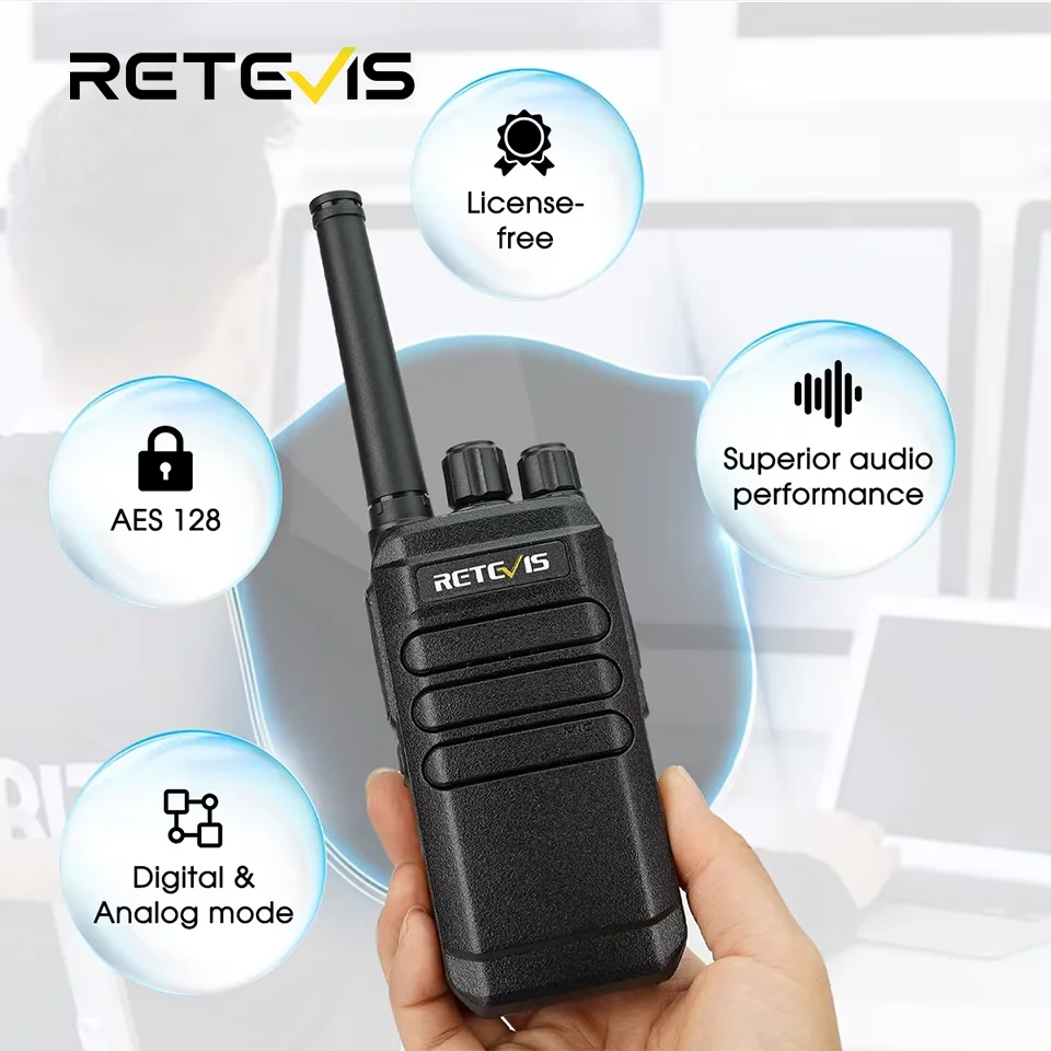 Retevis RT40 DMR Cyfrowe walkie-talkie bez licencji PMR446 Analogowe walkie-talkie 1 lub 2 szt. Przenośne radio dwukierunkowe dla bezpieczeństwa