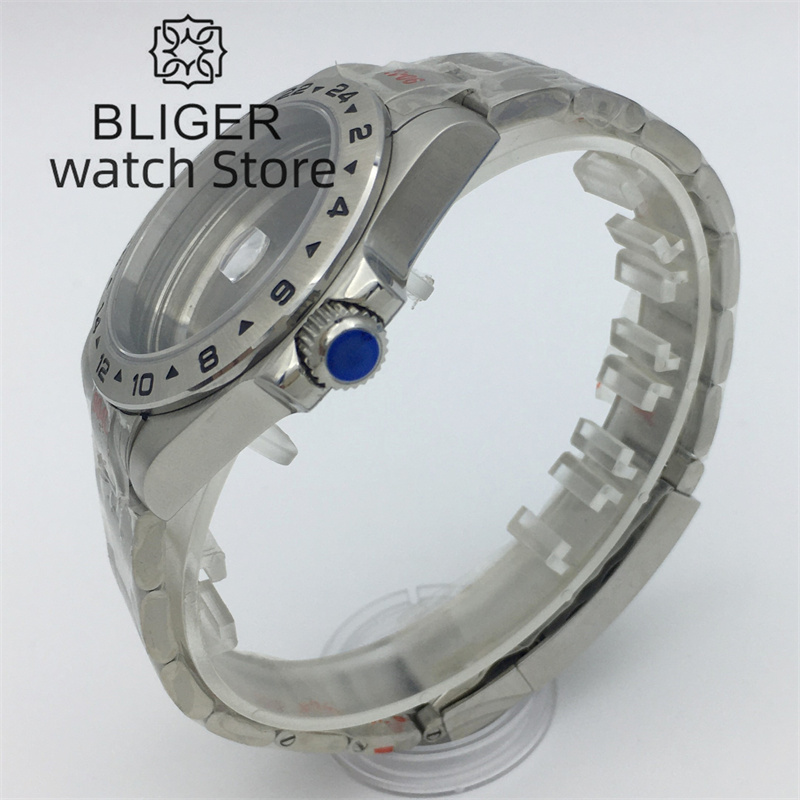 BLIGER 40mm /43mm Explore 2 Case Solid bezel Sapphire Glass fit NH34 NH35 NH36 ETA2824 PT5000 Miyota DG2813 3804 movement