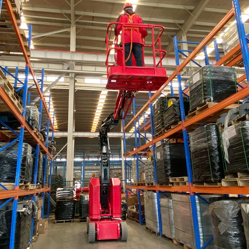 電気自走式シザーリフトプラットフォーム、移動式空中リフト、450kg、8〜16m