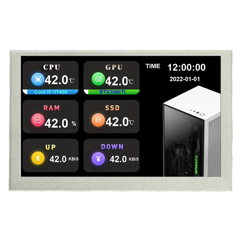 5 Inch Smart Secondary Screen IPS USB-C LCD PC Computer CPU GPU RAM HDD Display 800x480 Type-C Amplitude Monitor Freely AIDA64