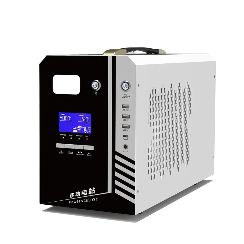 central eléctrica portátil al aire libre monofásica en línea de alta frecuencia de UPS 1000VA 1kVA de la batería Li Ion