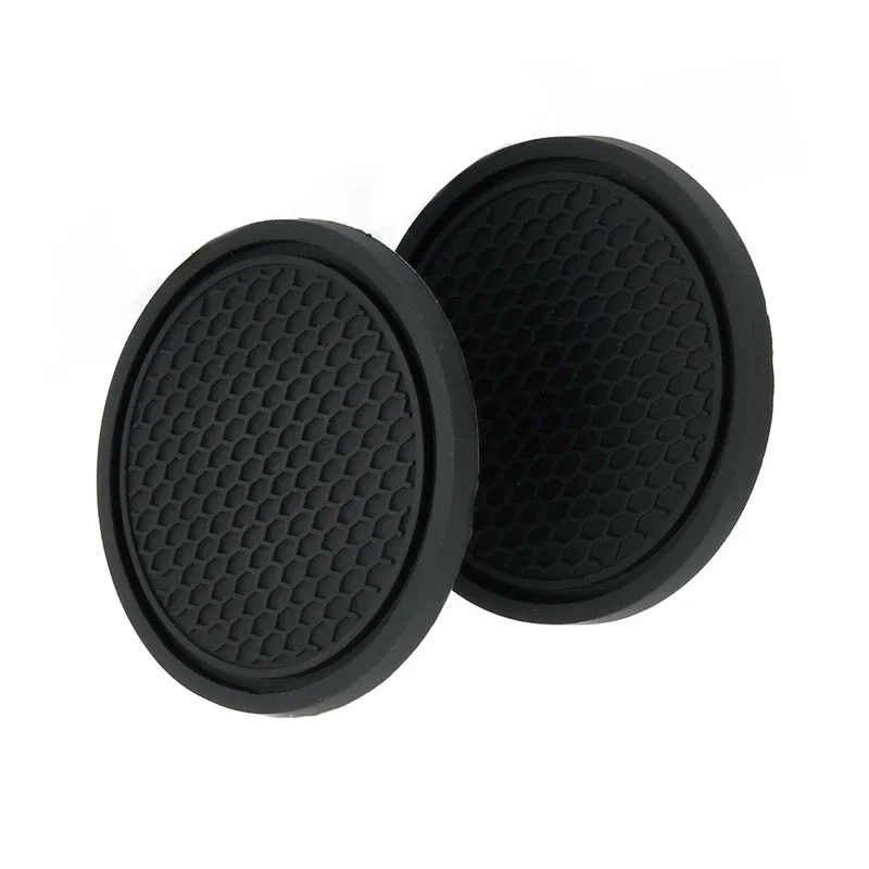 2pcs สีดํารถ Auto ถ้วยผู้ถือ Anti SLIP ใส่ Coasters Pads อุปกรณ์ตกแต่งภายในสําหรับถ้วยส่วนใหญ่อุปกรณ์เสริม