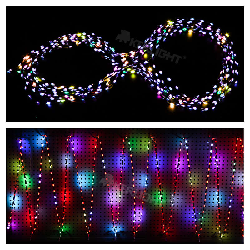 DC5V/12V 1000ct Pixel 1,5cm-10cm Pitch WS2811 LED Seed Pixel String Licht RGB IC adressierbare Vollfarbe IP68 3Pin schwarzer Draht