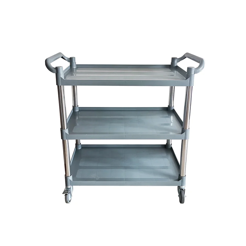 経済的なプラスチックトロリーステンレス鋼丸管バッファロー機器としての 3 層コレクショントロリーを手頃な価格で