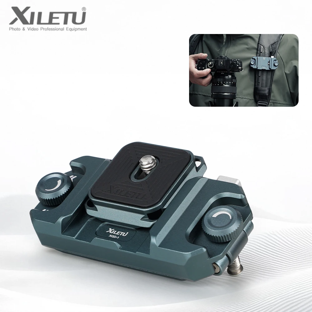 XILETU-Clip de captura de cámara, abrazadera de placa de liberación rápida, interruptor rápido, adaptador de montaje deslizante de trípode, Arca Swiss, XQD1
