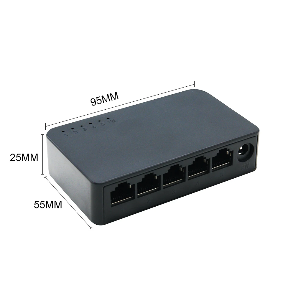 KuWfi 5 Ports Network Switch 100/1000Mbps RJ45 LAN Hub Adapter Half/Full-Duplex Desktop Fast Ethernet Switcher for Home Monitor