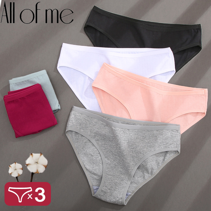 Bragas de algodón con diseño de Jacquard para mujer, ropa interior Sexy, lencería femenina, bragas íntimas de Color sólido para mujer