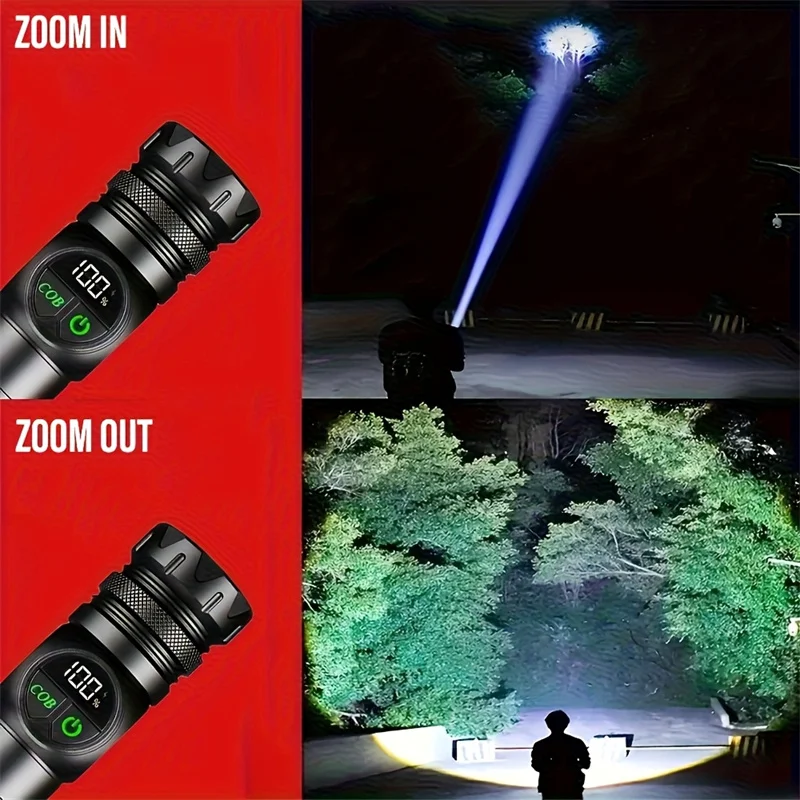 Super krachtige zaklampen USB oplaadbare LED-zaklamp Magnetische tactische zaklamp met COB-zijlicht Kamperen Vissen