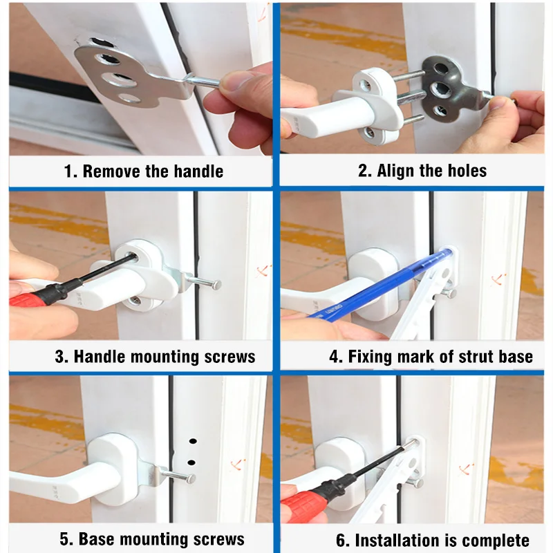 New Inner Window Limiter Latch Position Stopper Casement Wind Brace Home Security Door Windows Sash Lock Child Safety Protection
