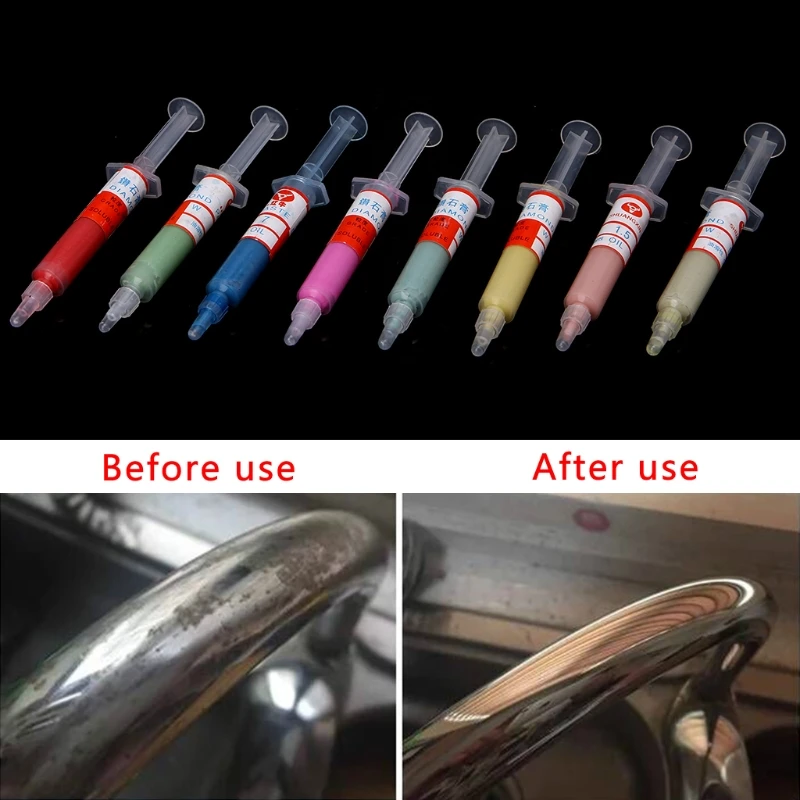 8-teiliges Diamant-Polier-Läpppasten-Verbindungsspritzen-Set, 0,5–10 Mikron