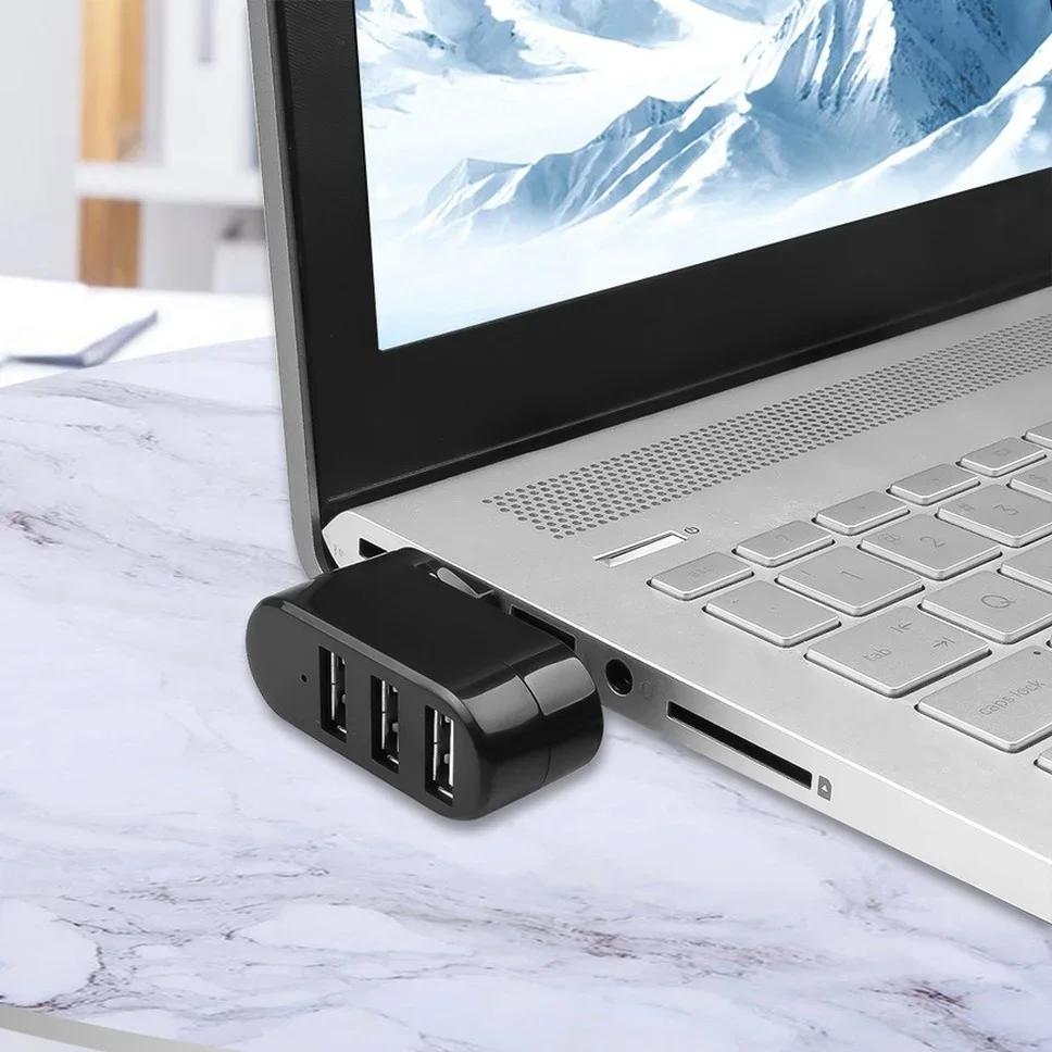 Hub USB 2,0 Hub USB 2,0 multi USB divisor Hub giratorio 3 puertos expansor múltiple divisor Mini USB 2,0 Hub accesorios de computadora