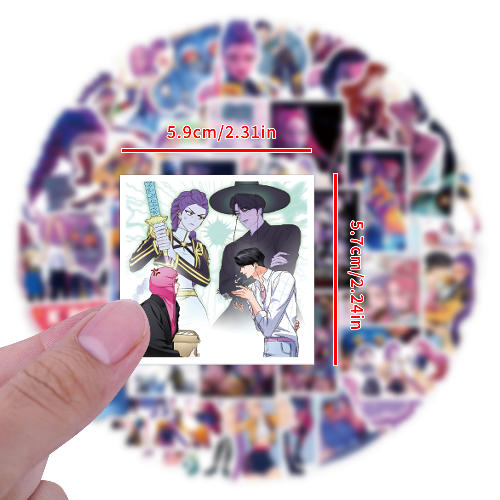 55 Uds Anime KPop Demon Hunters pegatinas Demon Hunters Tigre DIY pegatinas Scrapbooking teléfono equipaje monopatín calcomanía impermeable