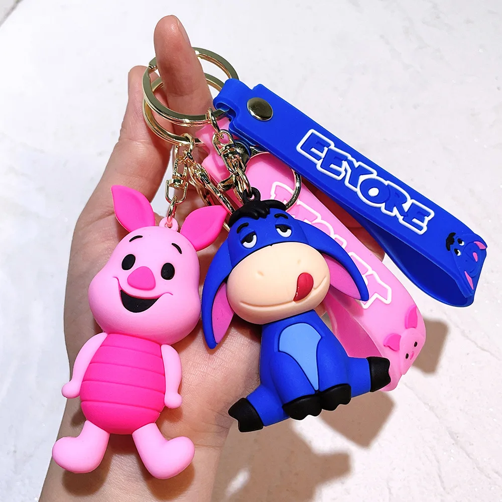 Disney Winnie Piglet Tigger Portachiavi Cartoon Anime Simpatico ciondolo per borsa per bambola Portachiavi per auto Accessori per ciondoli Piccolo regalo