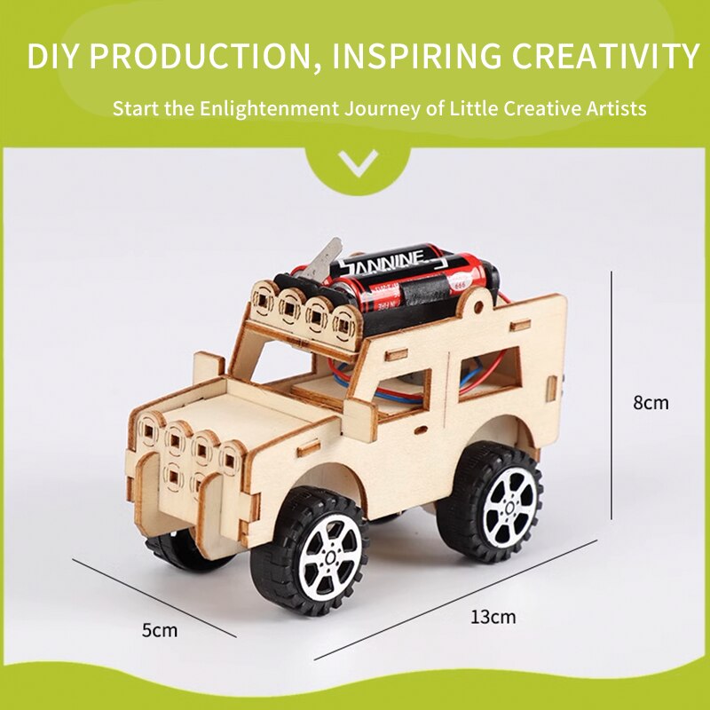 Innovative Technologie kleine Produktion Jeep elektrische Spielzeug Student wissenschaft liches Experiment handgemachte DIY-Modell
